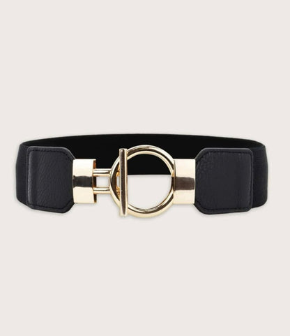 Round Buckle Stretch Belt