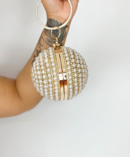 Gold Pearl Ball Clutch