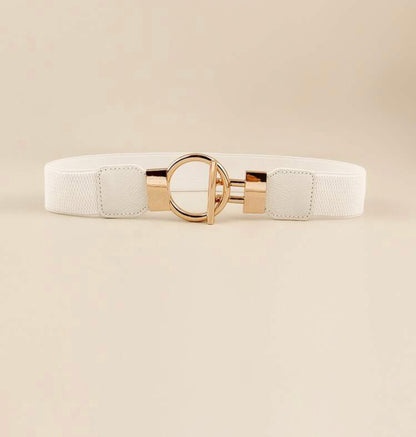 Round Buckle Stretch Belt