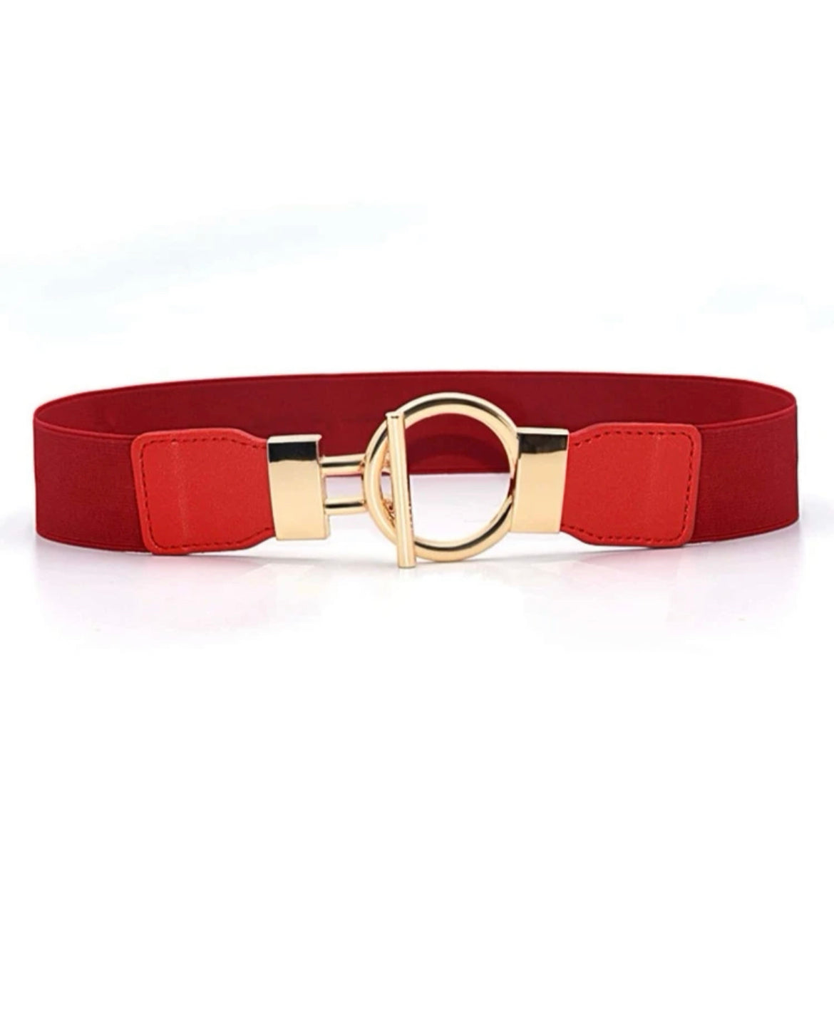 Round Buckle Stretch Belt