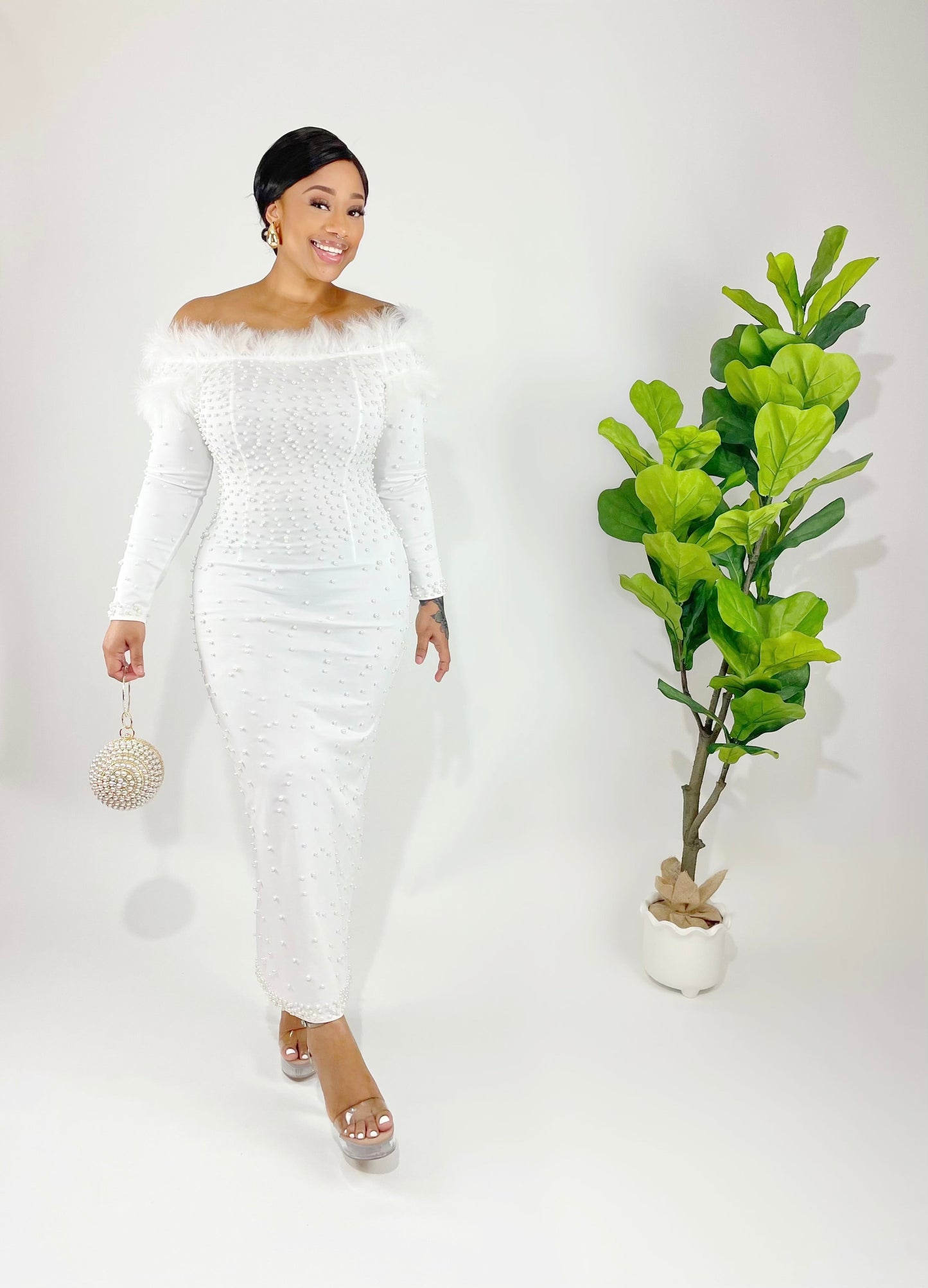 Pretty As A Pearl Midi Dress