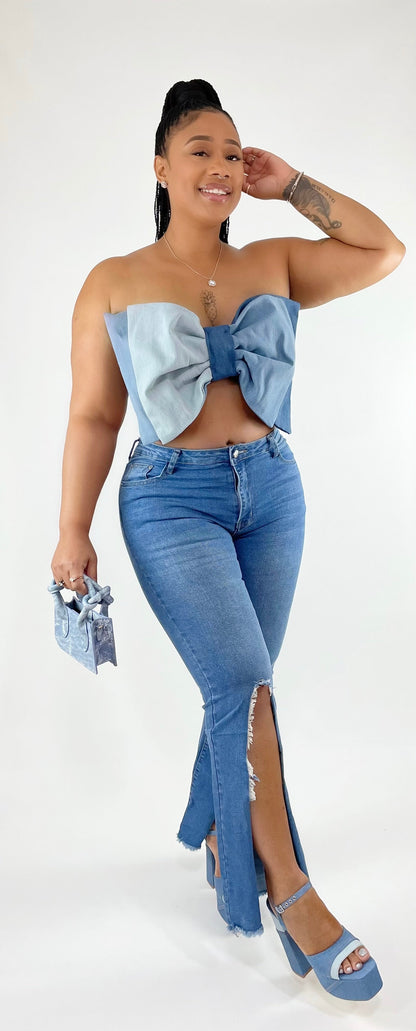 Innovative Denim Bow Top