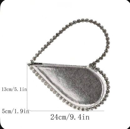 Silver Heart Clutch