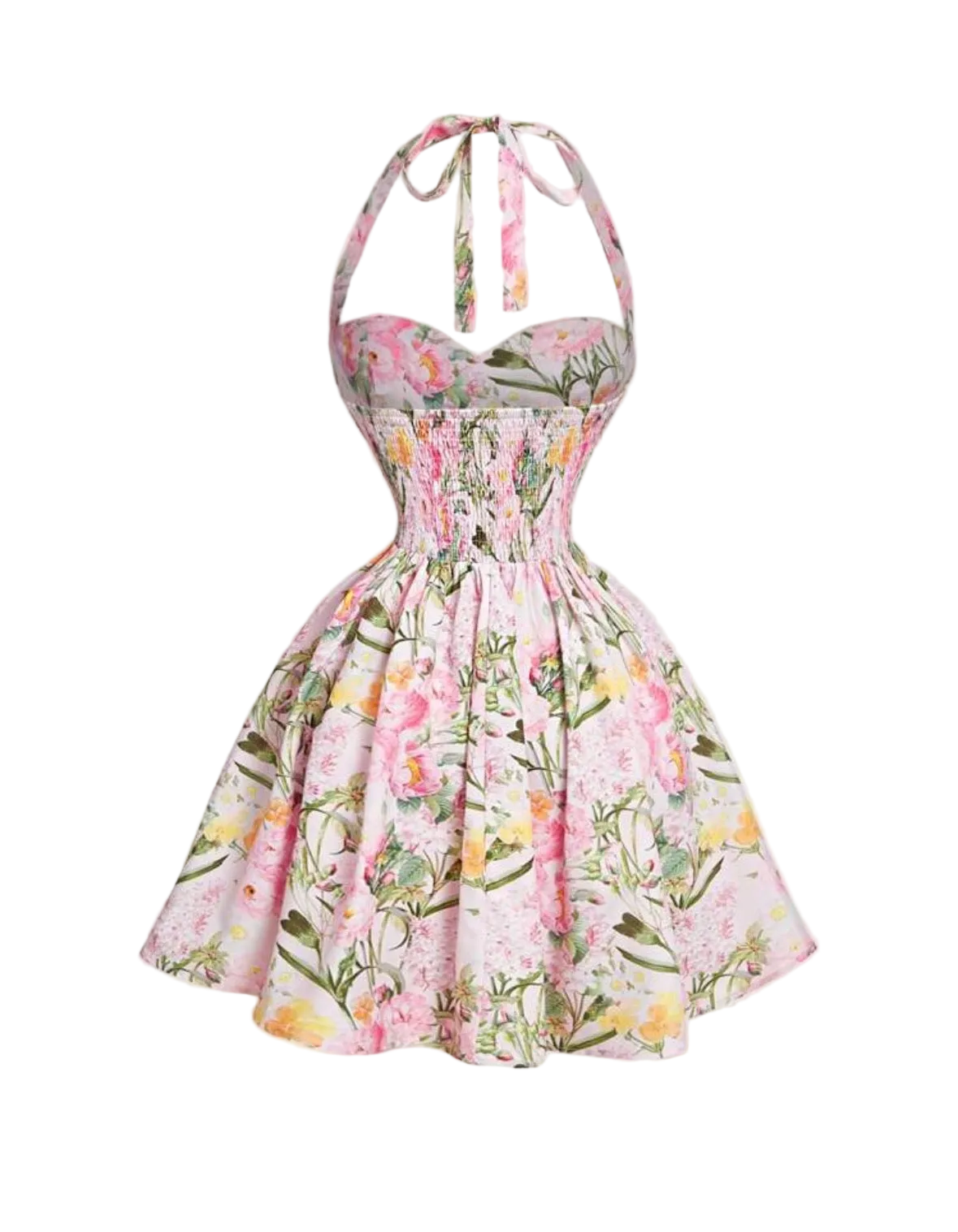 Spring Bloom Halter Dress