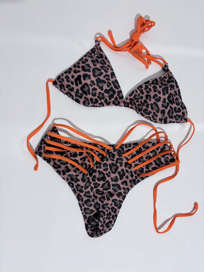 Pineapple Wild Sunset Strappy Bikini Set