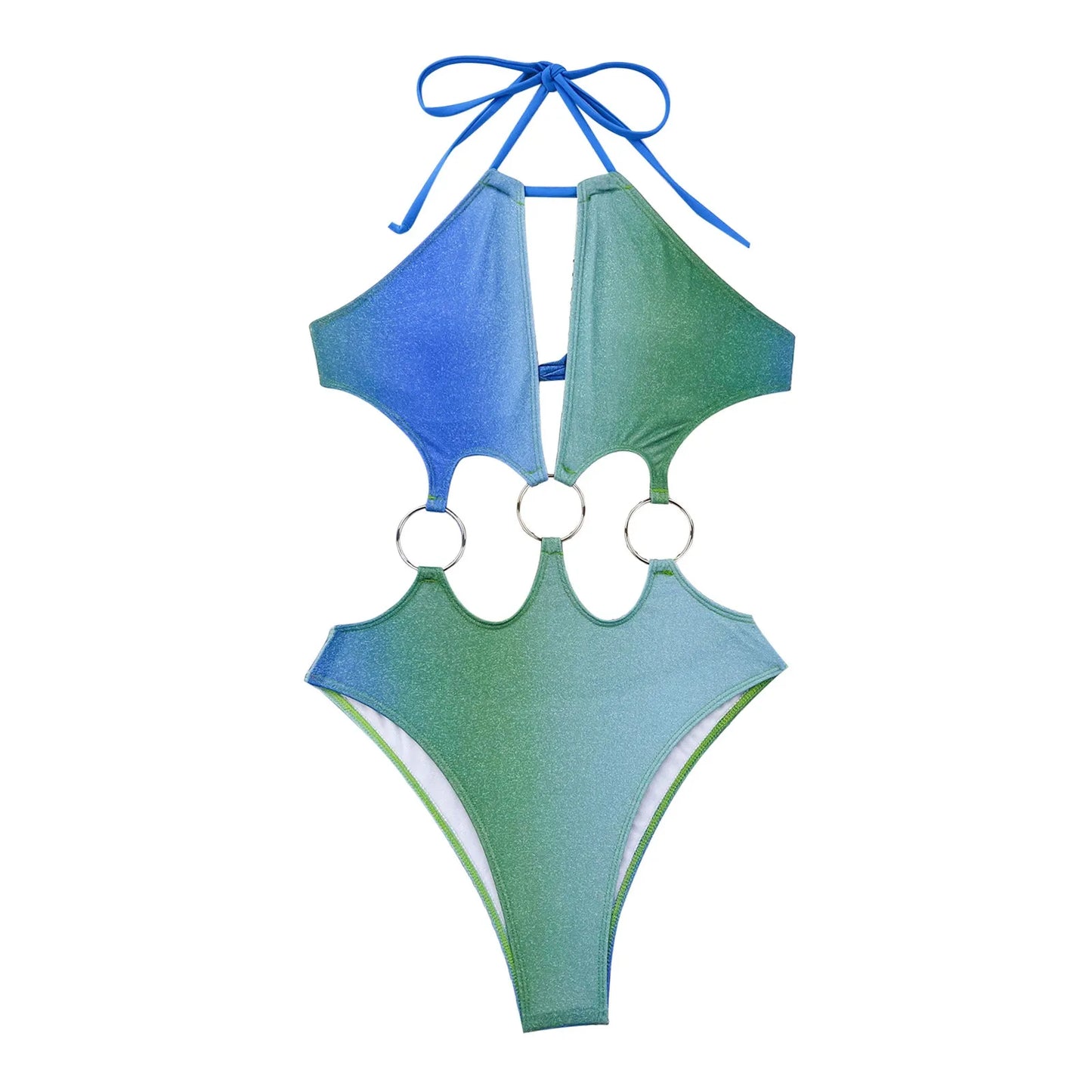 Vinyl one piece swimsuit