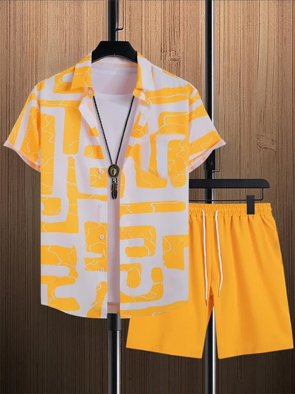 Resort wear Luxury Style Men's Short-sleeved outfit