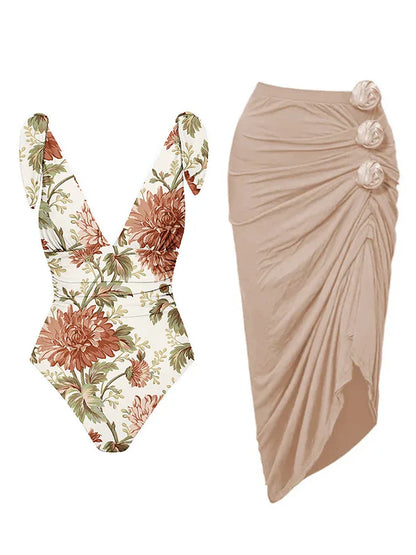 Vintage style one piece swimsuit