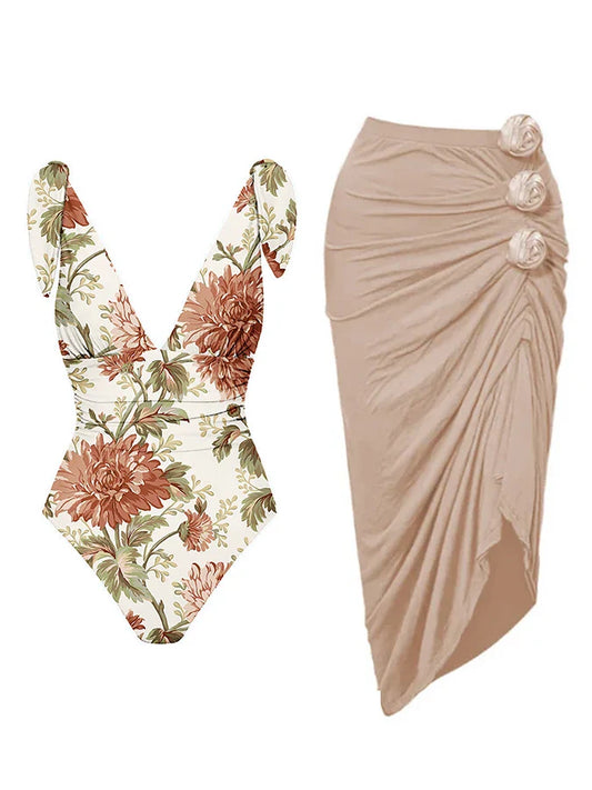 Vintage style one piece swimsuit