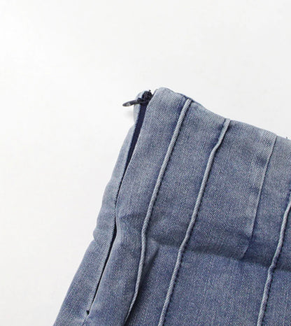 Flipped Lines Denim Skirt