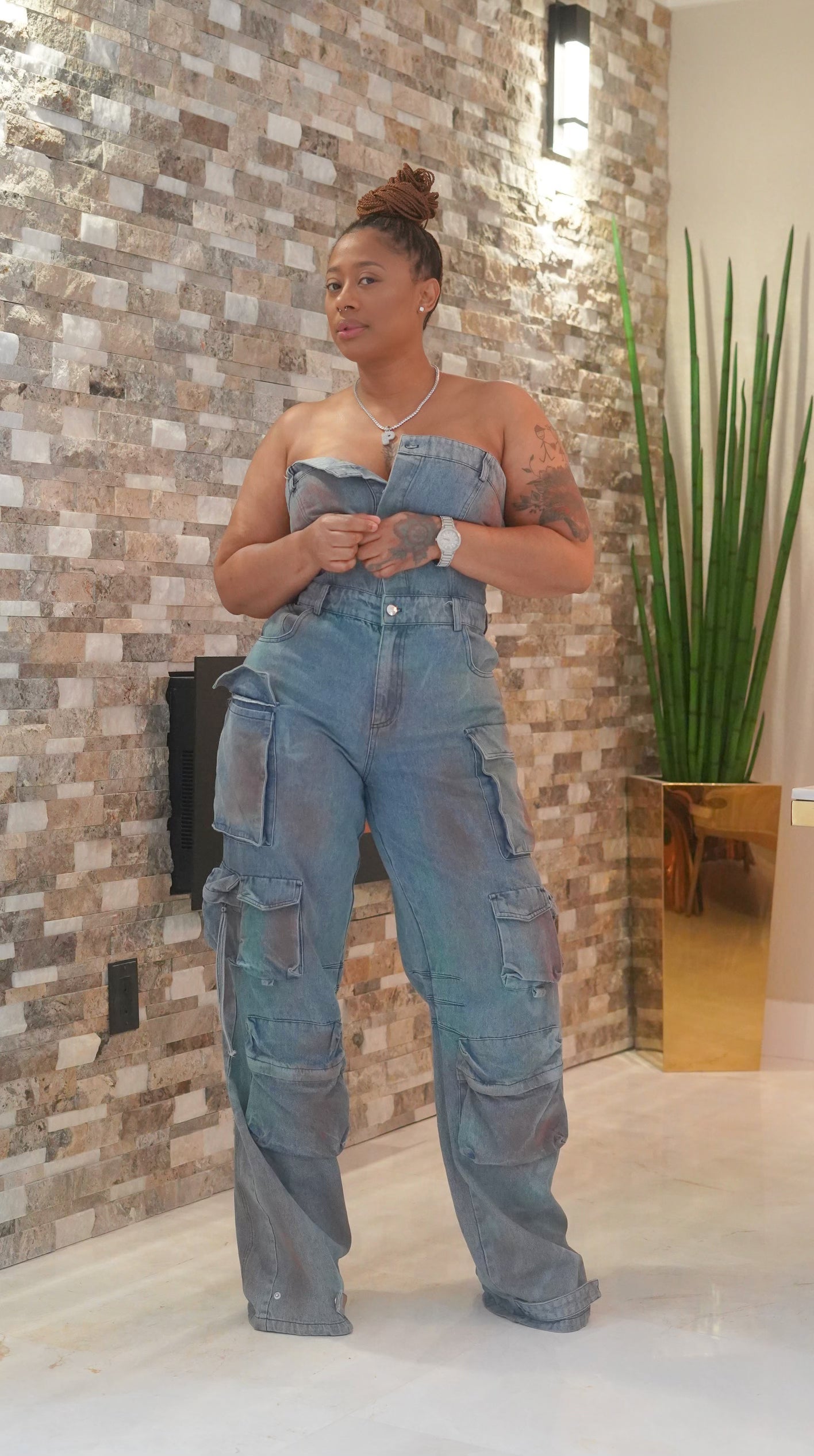 Grunge Denim Jumpsuit