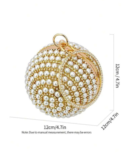 Gold Pearl Ball Clutch