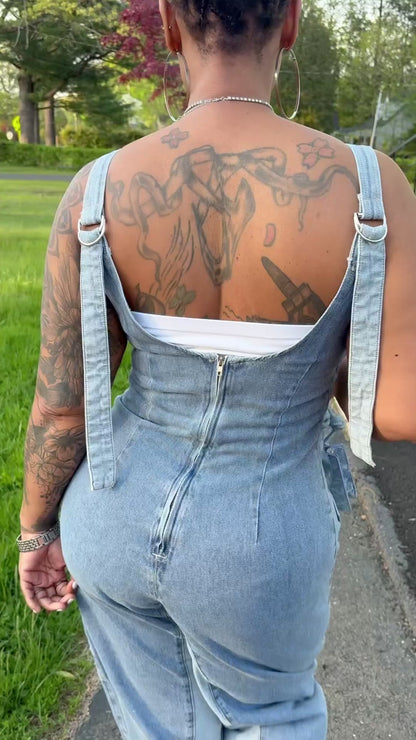 Everyday Edge Two-Tone Denim Jumpsuit
