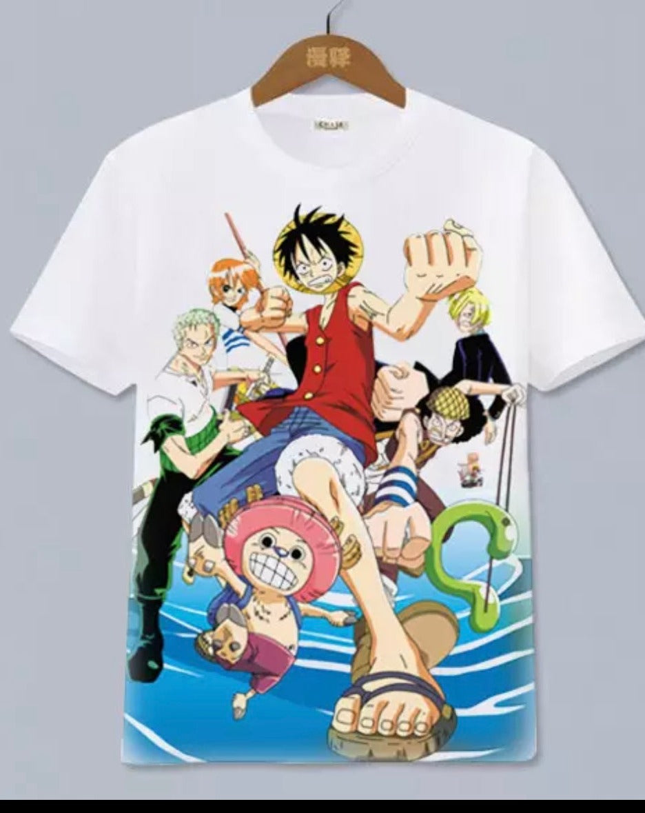 Anime ONE PIECE Cartoon T-Shirt Manga Short Sleeve Tee T-Shirts, t-shirt  roblox luffy gear 4 
